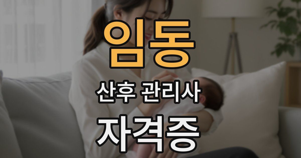 임동 산후 관리사 자격증