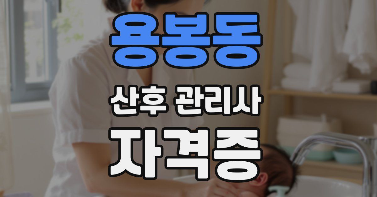 용봉동 산후 관리사 자격증
