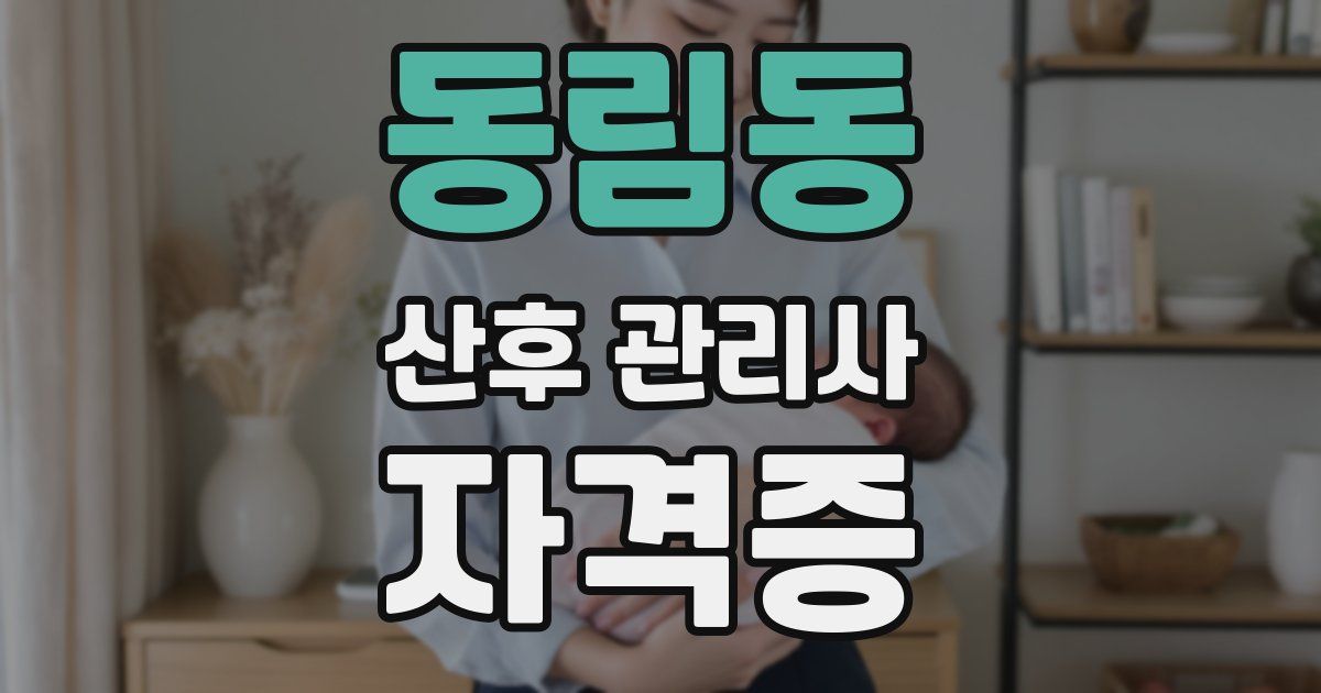 동림동 산후 관리사 자격증