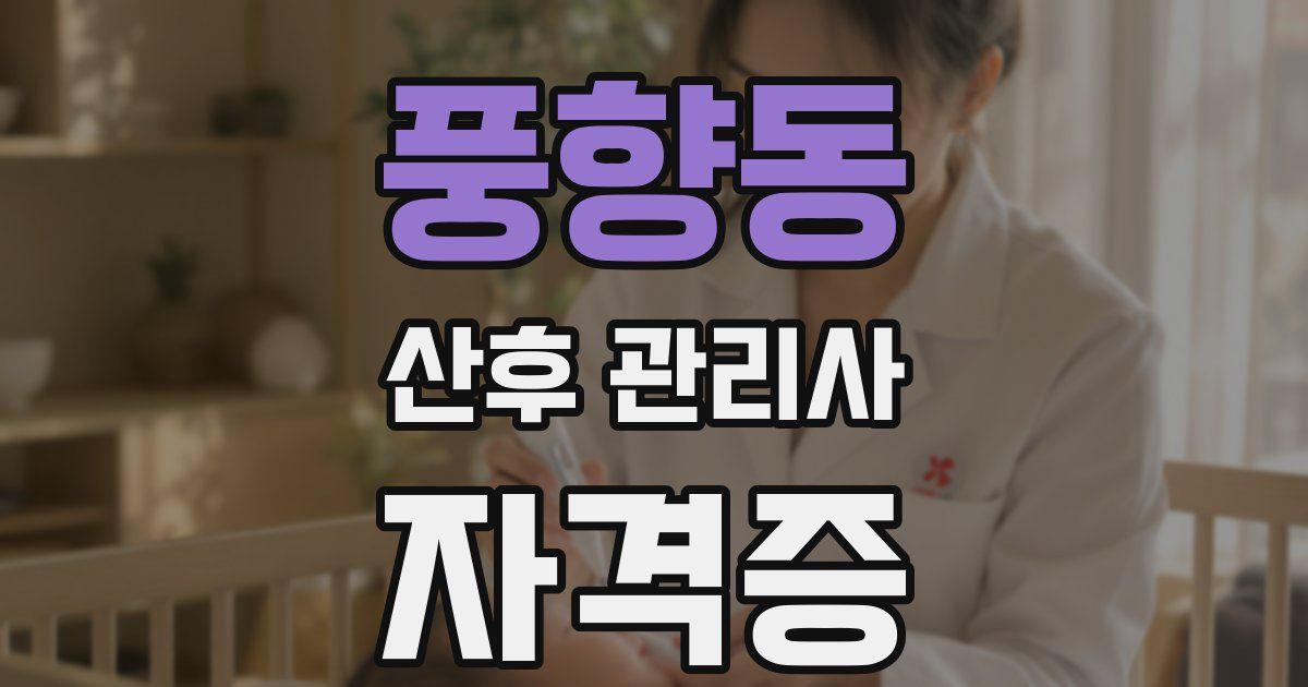 풍향동 산후 관리사 자격증