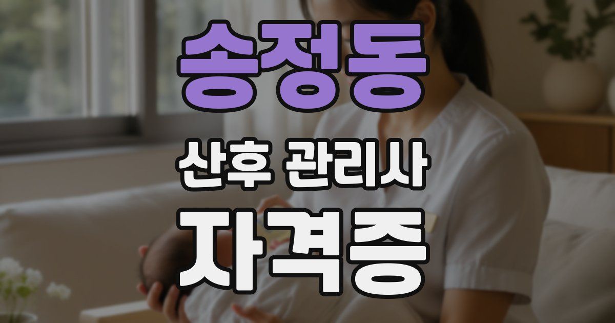 송정동 산후 관리사 자격증