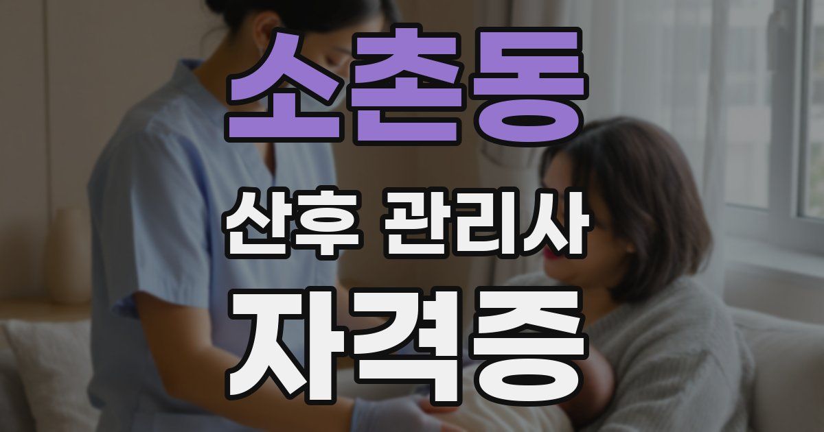 소촌동 산후 관리사 자격증