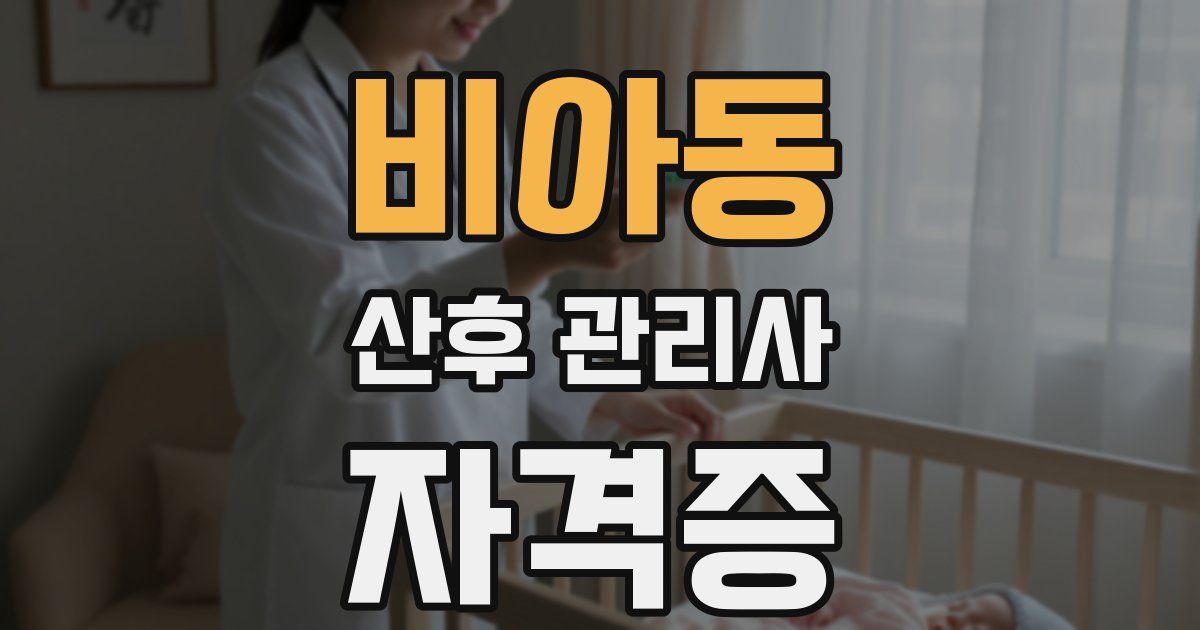 비아동 산후 관리사 자격증