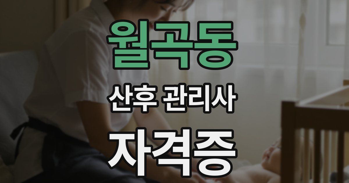 월곡동 산후 관리사 자격증