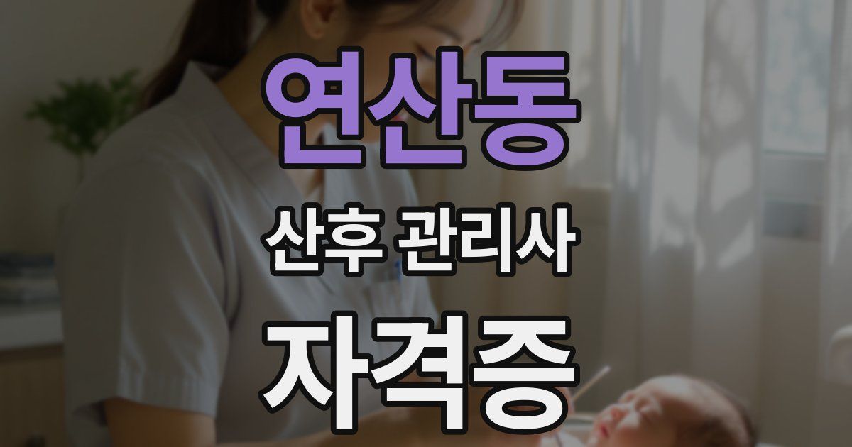 연산동 산후 관리사 자격증