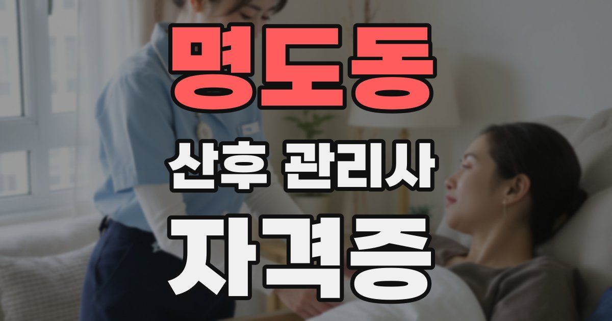 명도동 산후 관리사 자격증