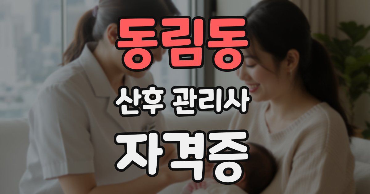 동림동 산후 관리사 자격증