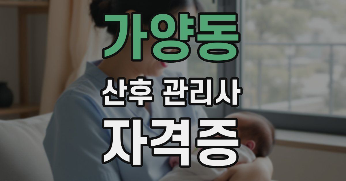 가양동 산후 관리사 자격증