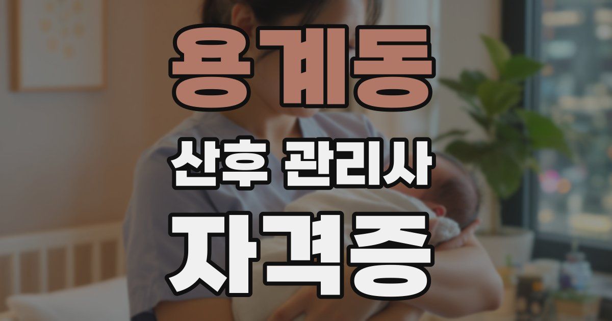 용계동 산후 관리사 자격증