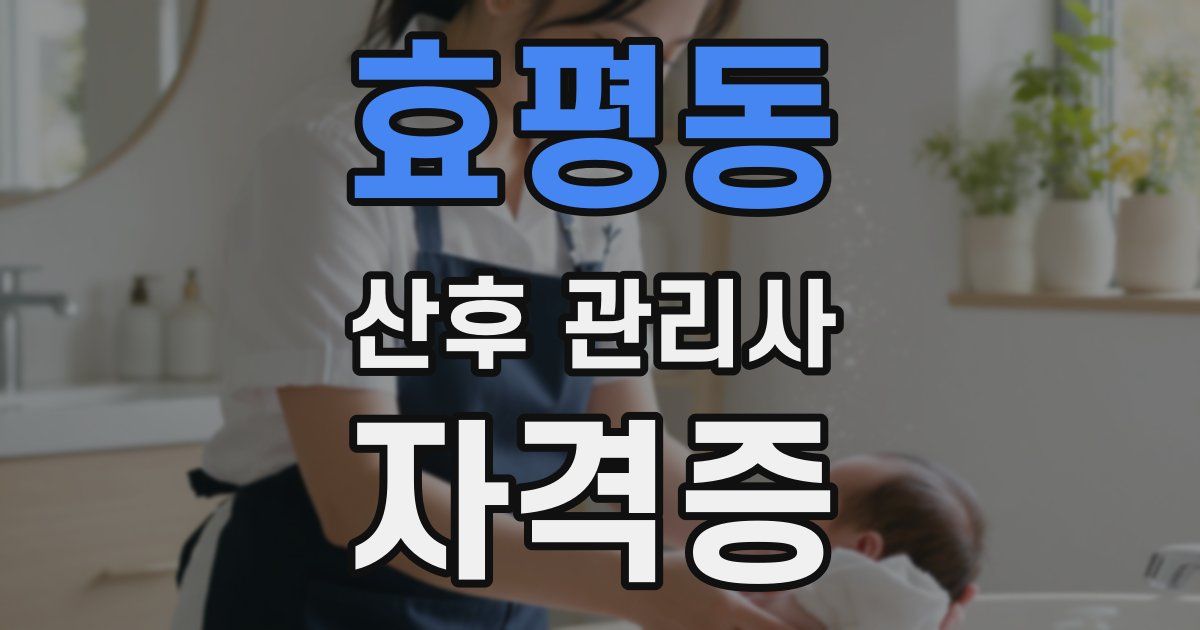 효평동 산후 관리사 자격증