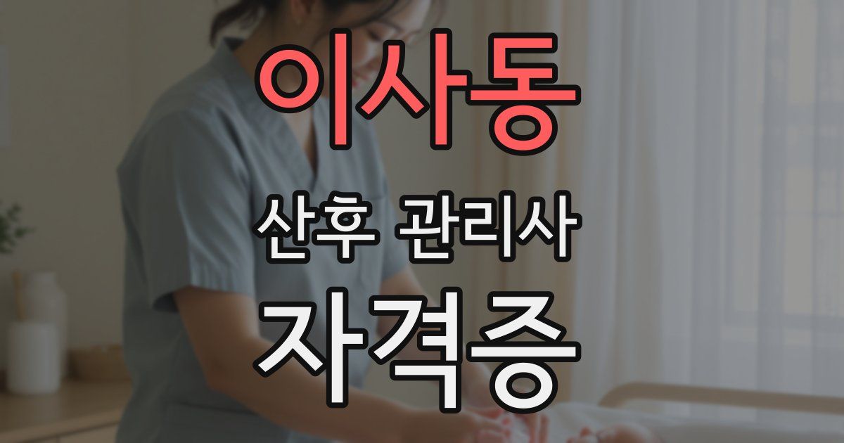 이사동 산후 관리사 자격증