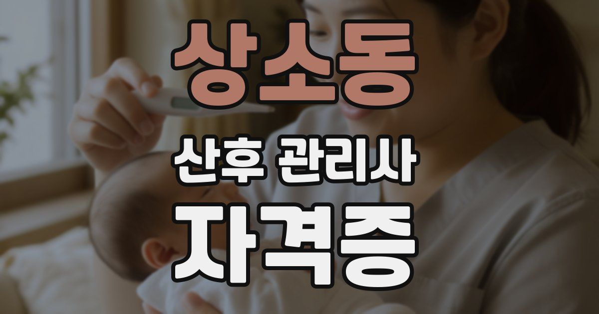 상소동 산후 관리사 자격증