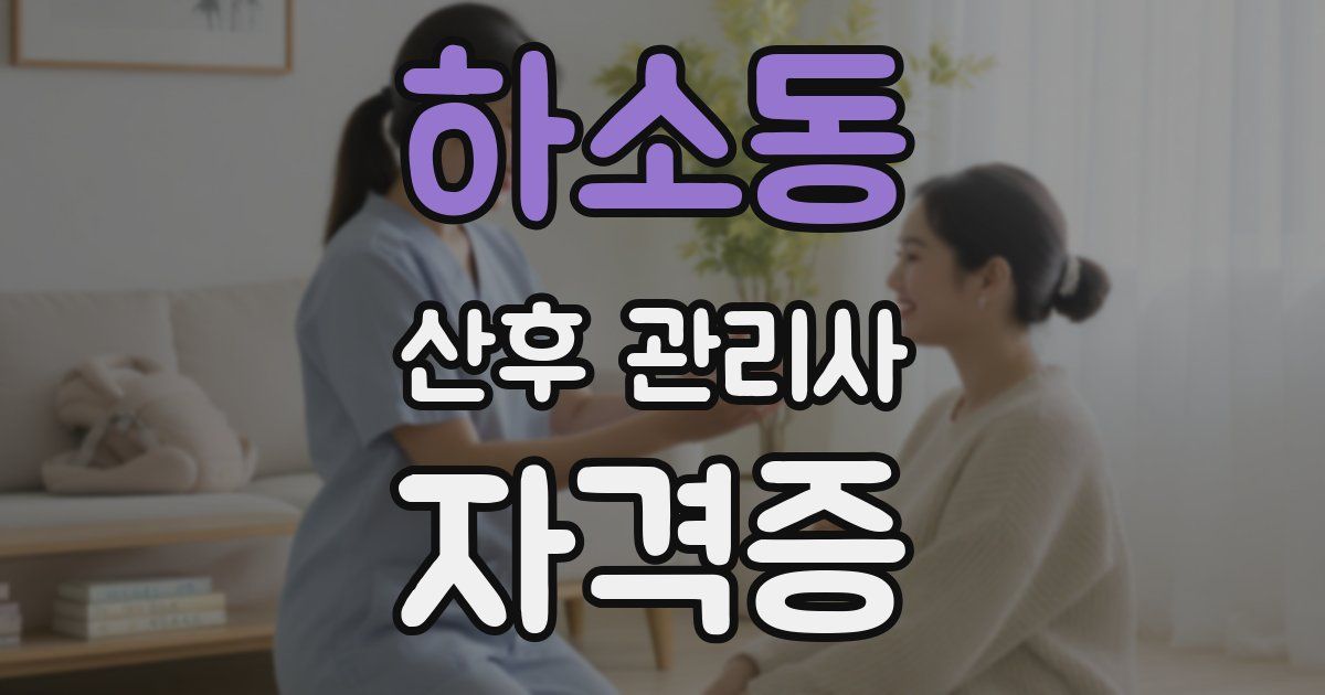 하소동 산후 관리사 자격증