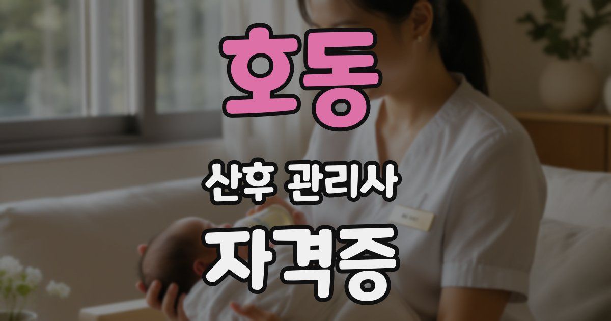 호동 산후 관리사 자격증