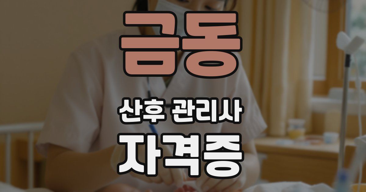 금동 산후 관리사 자격증