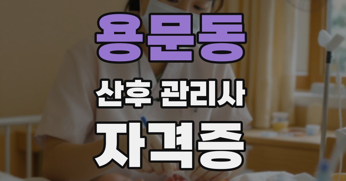 용문동 산후 관리사 자격증