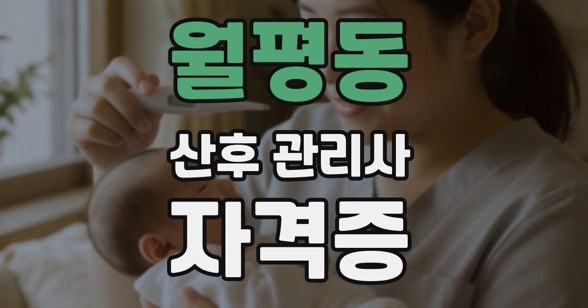 월평동 산후 관리사 자격증