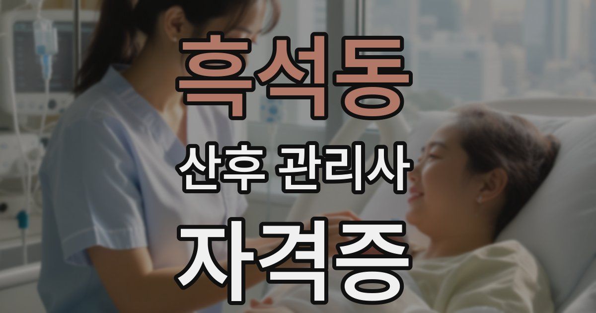 흑석동 산후 관리사 자격증