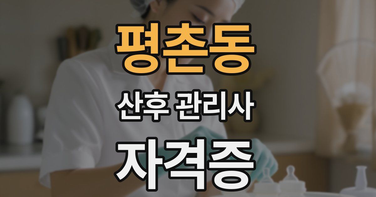 평촌동 산후 관리사 자격증
