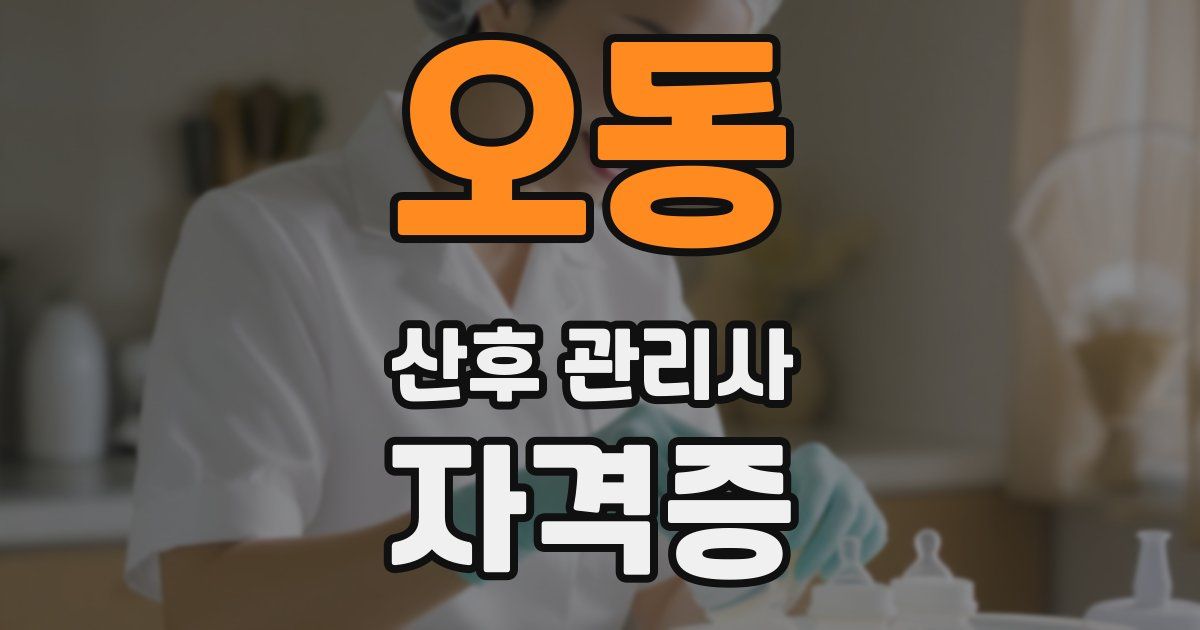 오동 산후 관리사 자격증