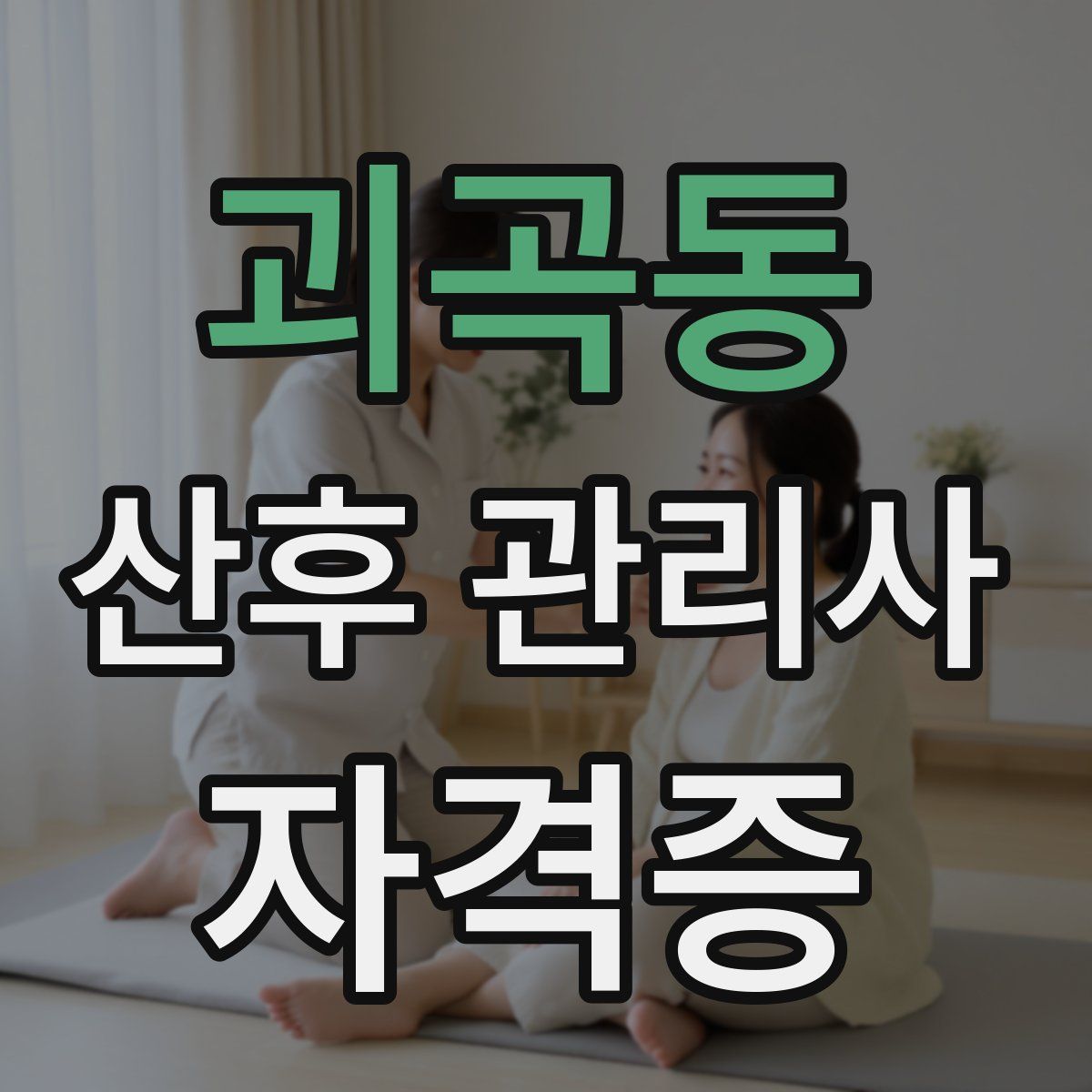 괴곡동 산후 관리사 자격증