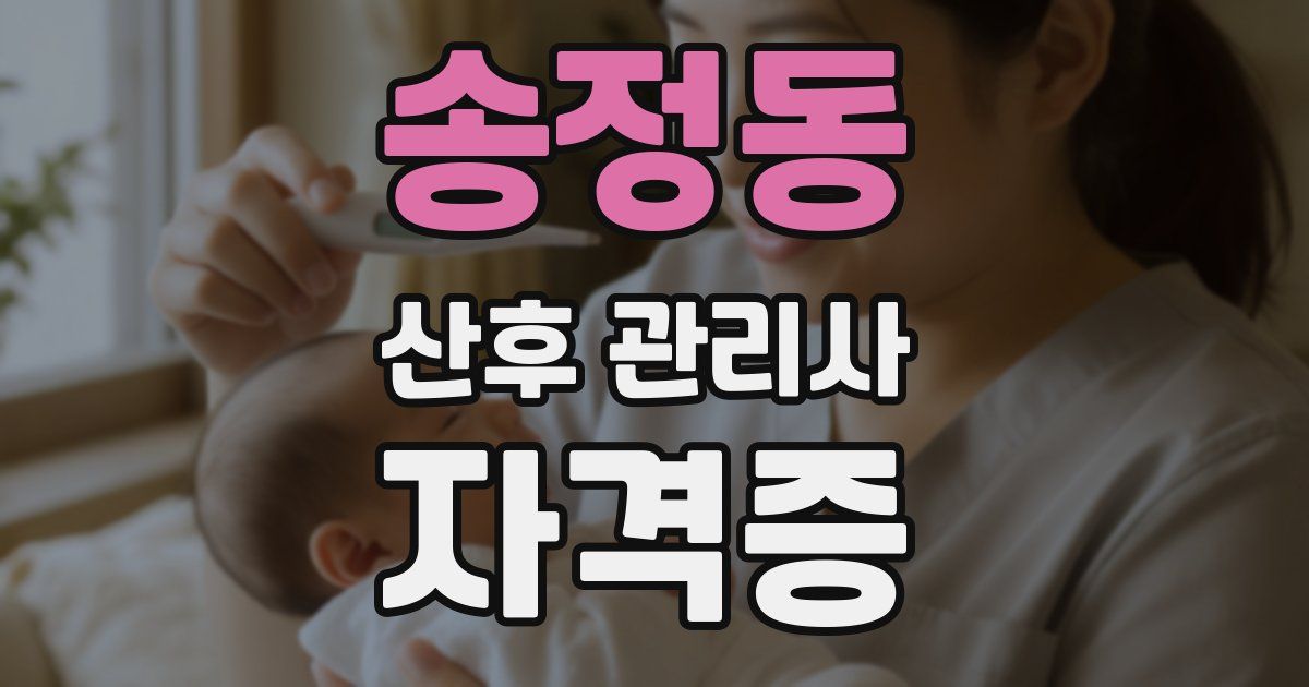 송정동 산후 관리사 자격증