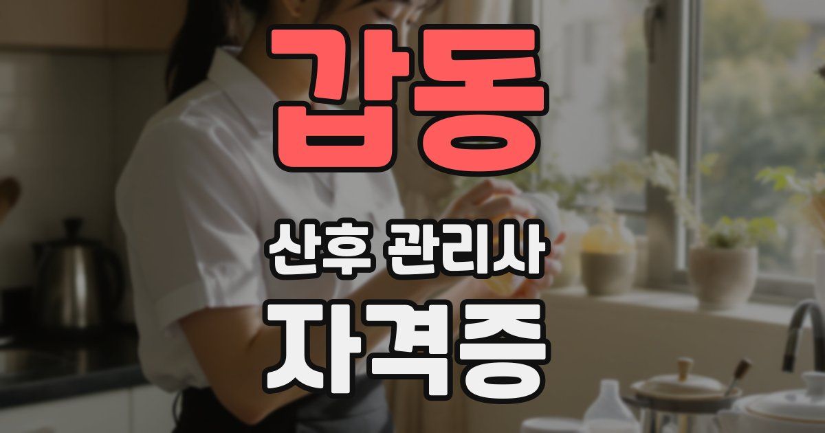 갑동 산후 관리사 자격증