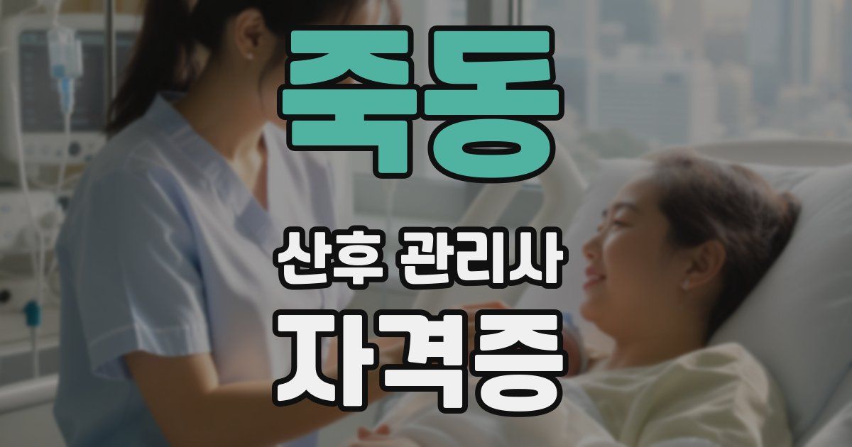 죽동 산후 관리사 자격증