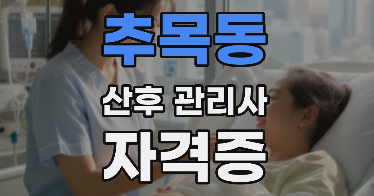 추목동 산후 관리사 자격증