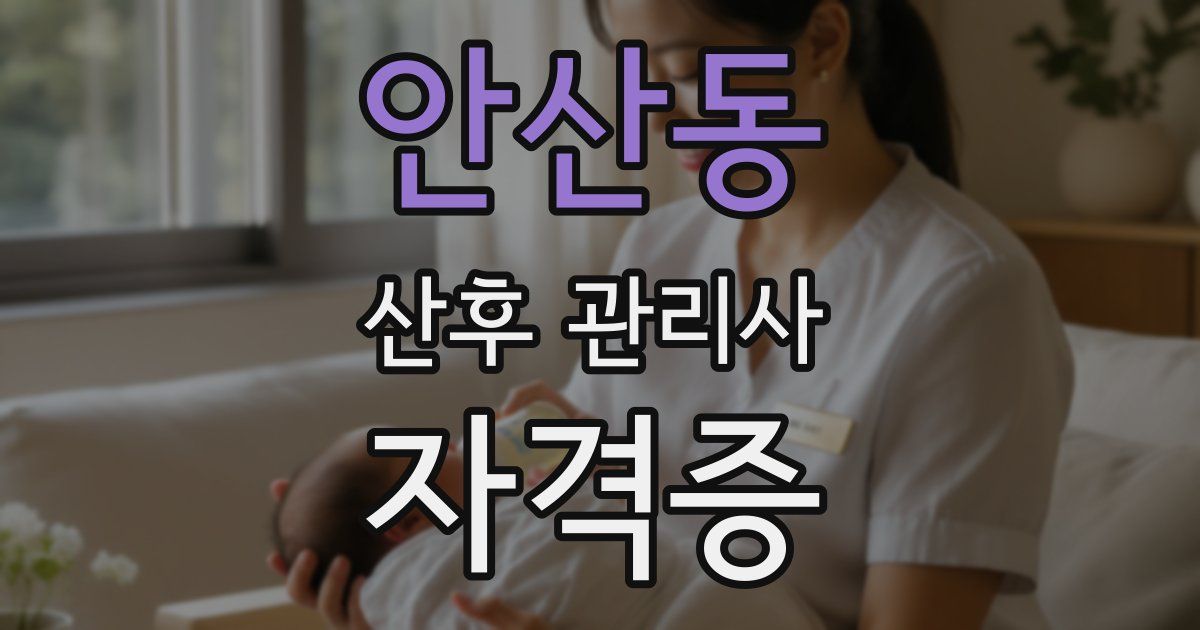 안산동 산후 관리사 자격증