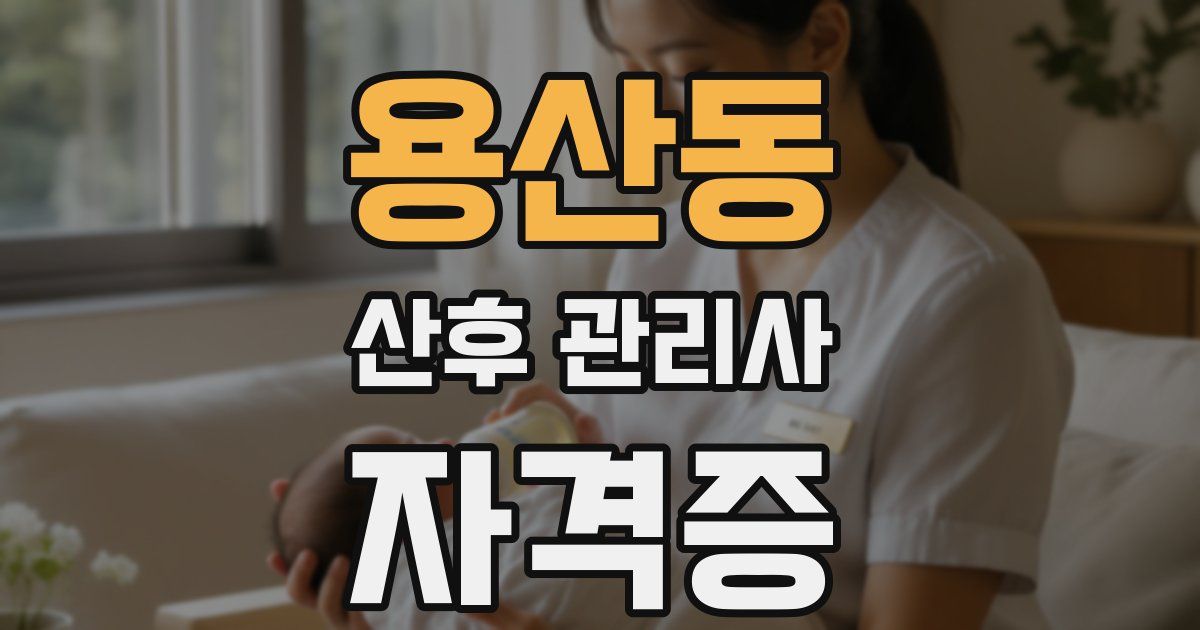 용산동 산후 관리사 자격증