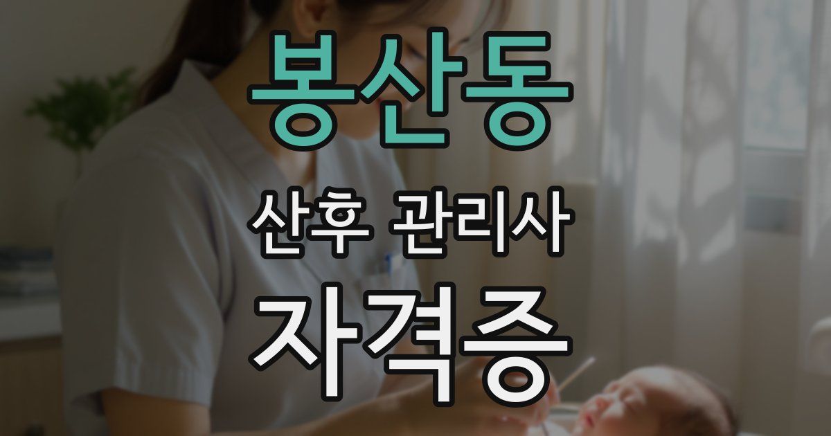 봉산동 산후 관리사 자격증