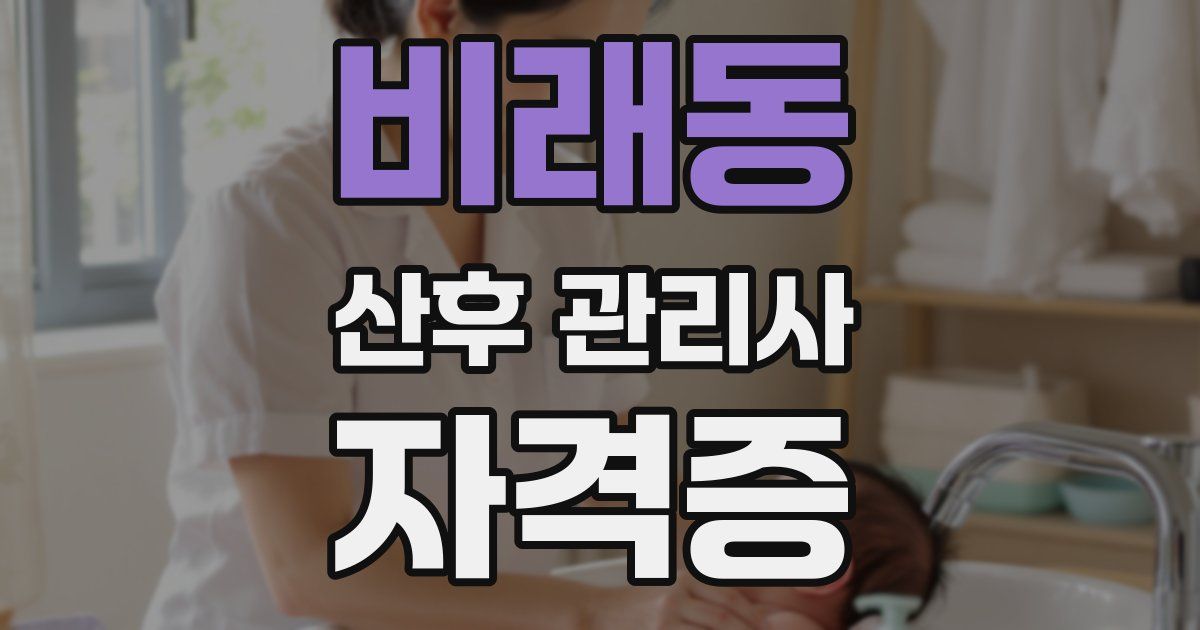 비래동 산후 관리사 자격증