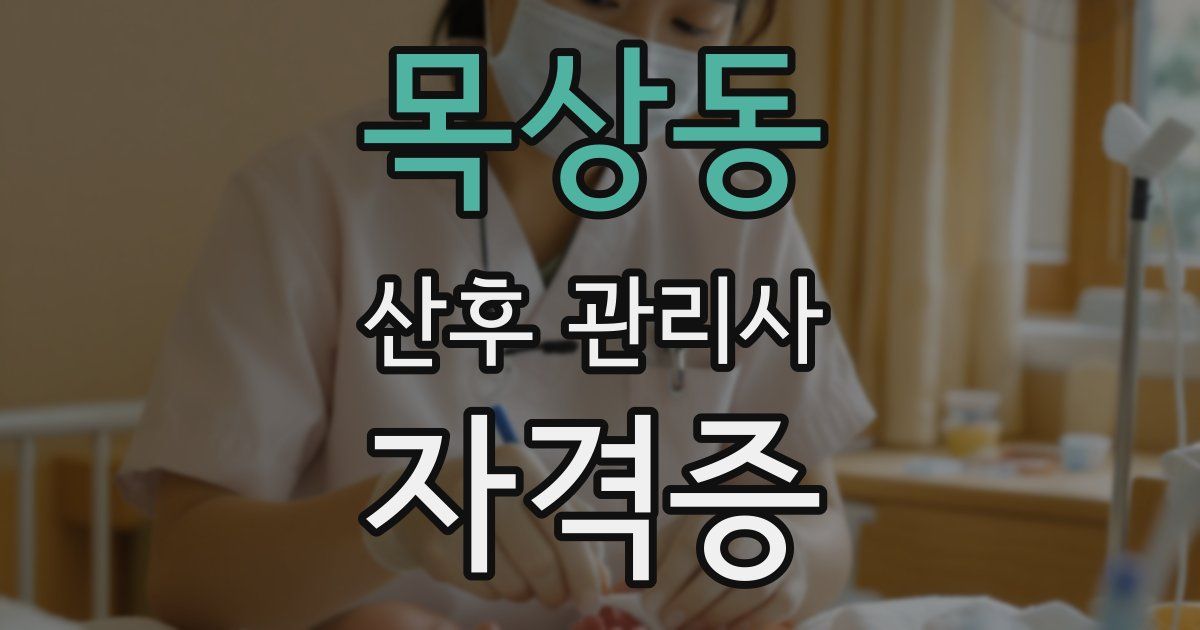 목상동 산후 관리사 자격증