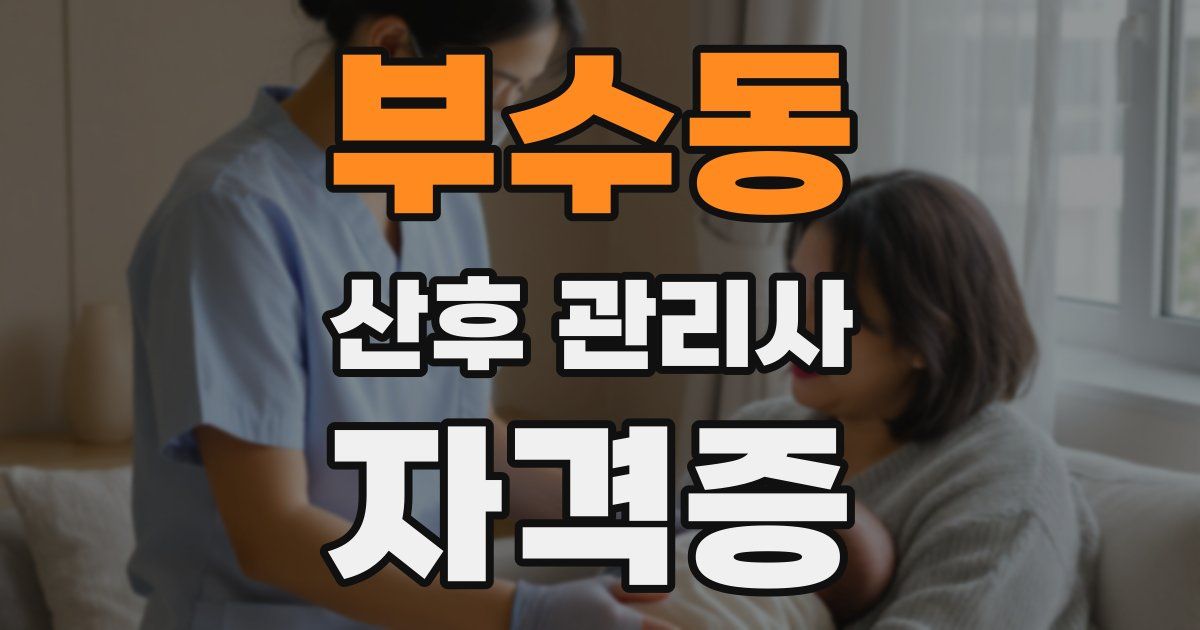 부수동 산후 관리사 자격증