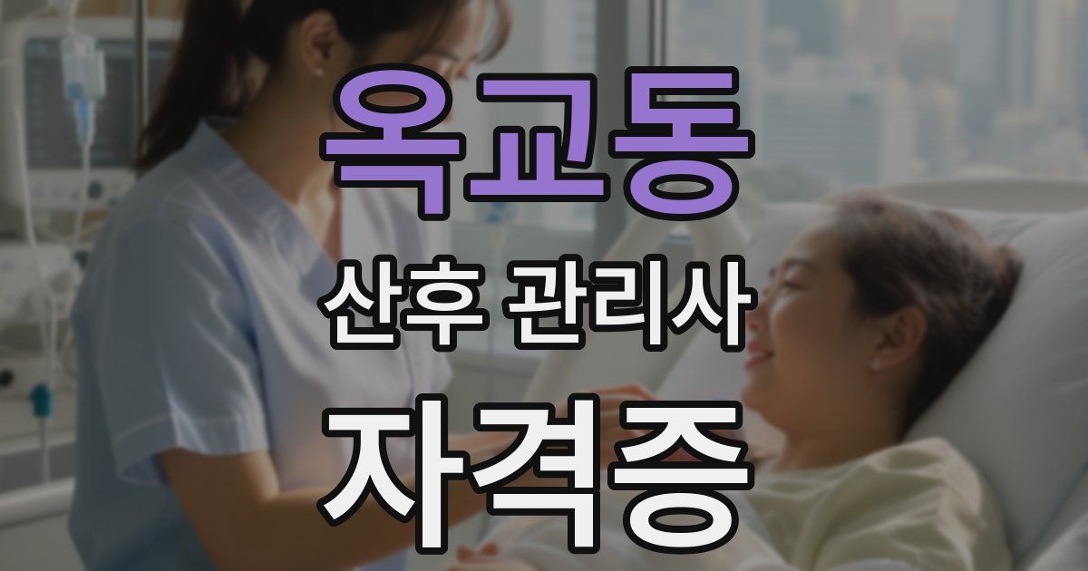 옥교동 산후 관리사 자격증