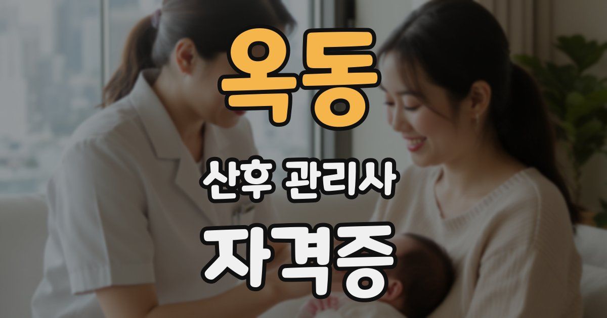 옥동 산후 관리사 자격증