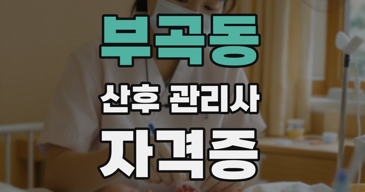 부곡동 산후 관리사 자격증