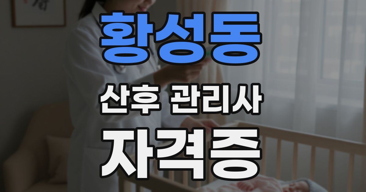 황성동 산후 관리사 자격증