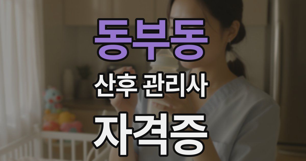 동부동 산후 관리사 자격증