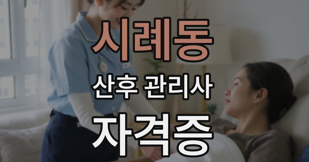 시례동 산후 관리사 자격증