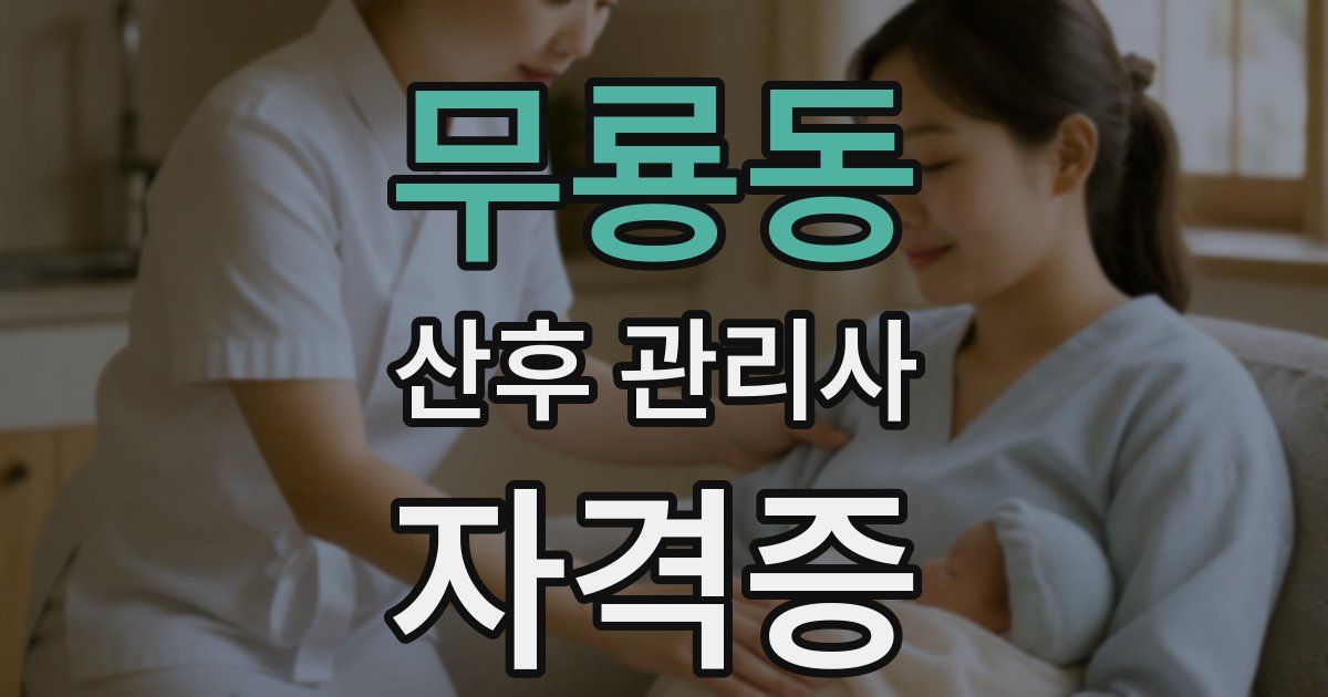 무룡동 산후 관리사 자격증
