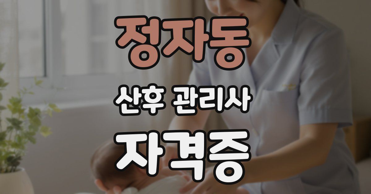 정자동 산후 관리사 자격증