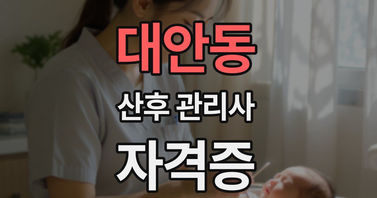대안동 산후 관리사 자격증