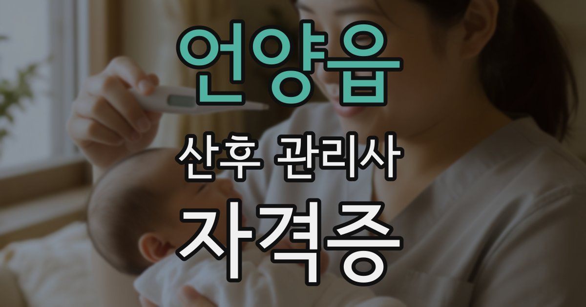 언양읍 산후 관리사 자격증