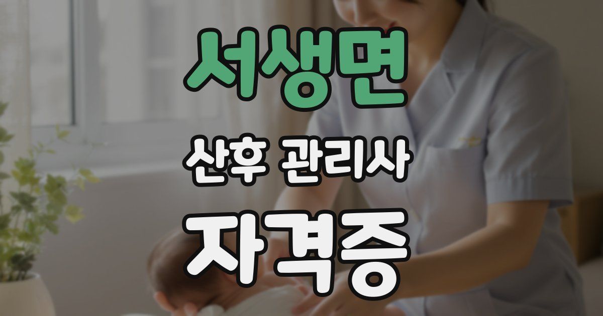 서생면 산후 관리사 자격증