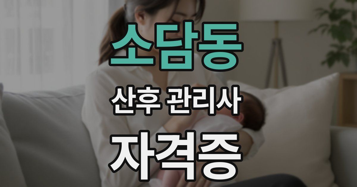 소담동 산후 관리사 자격증