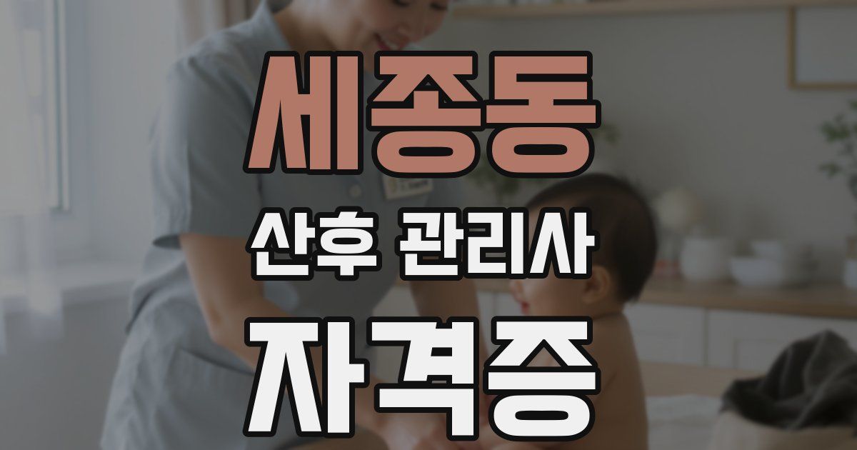 세종동 산후 관리사 자격증