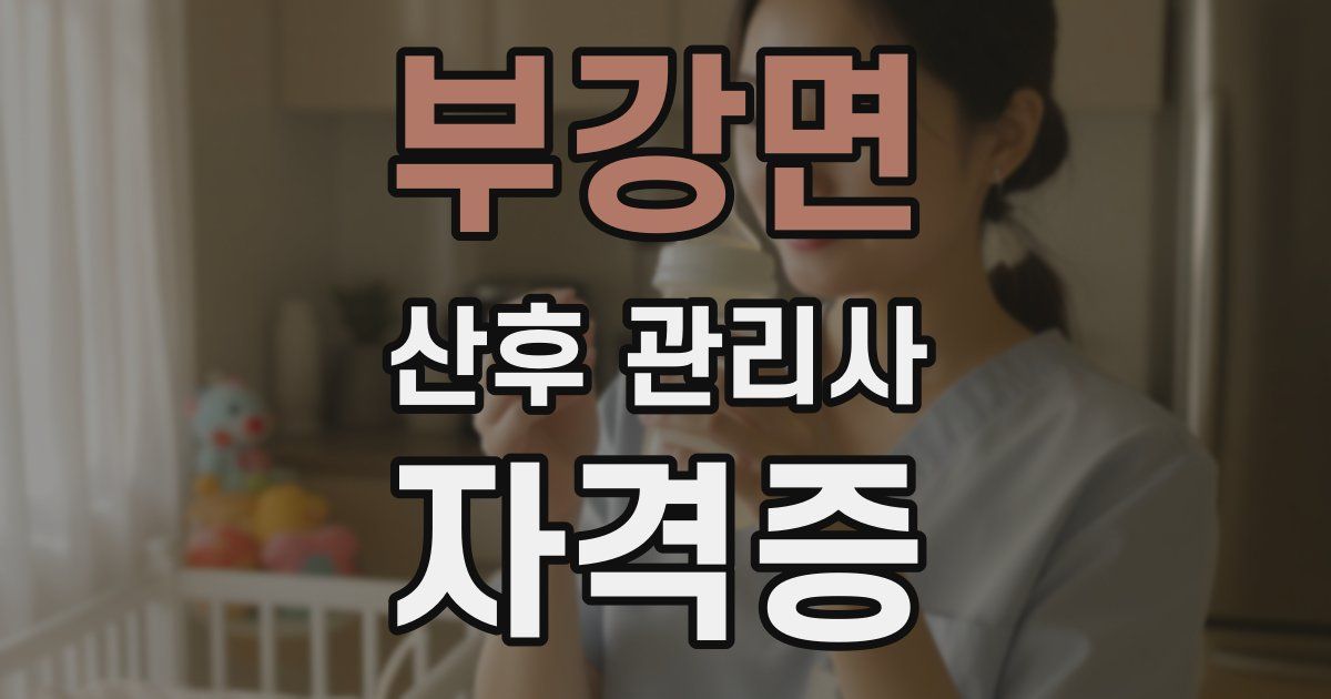 부강면 산후 관리사 자격증