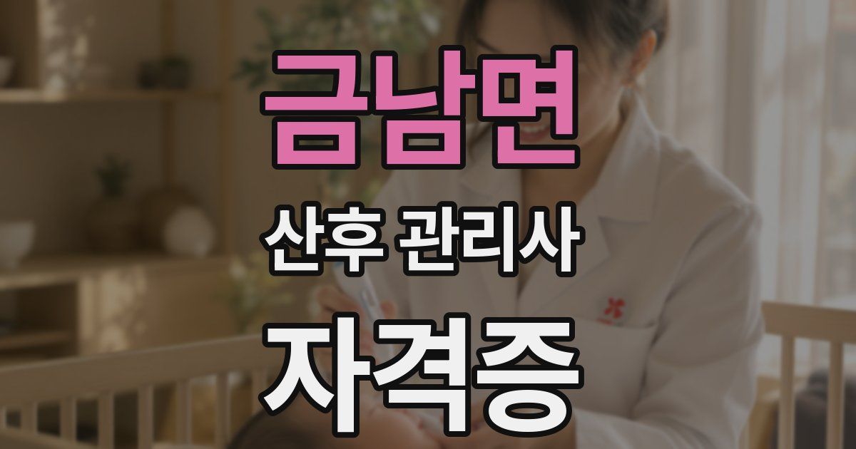 금남면 산후 관리사 자격증